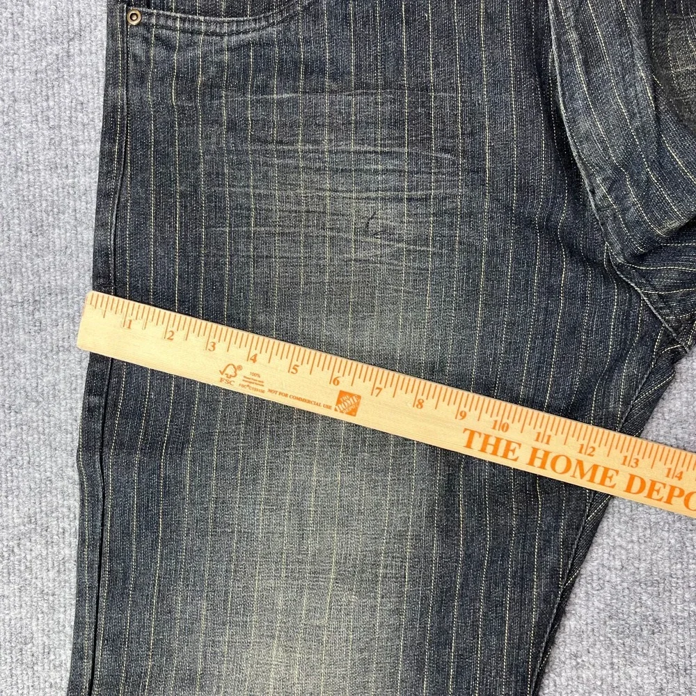 VTG Deadstock Y2K‎ Super S Jeans Men's Denim Hickory Pinstripe Classic - 37X33.5